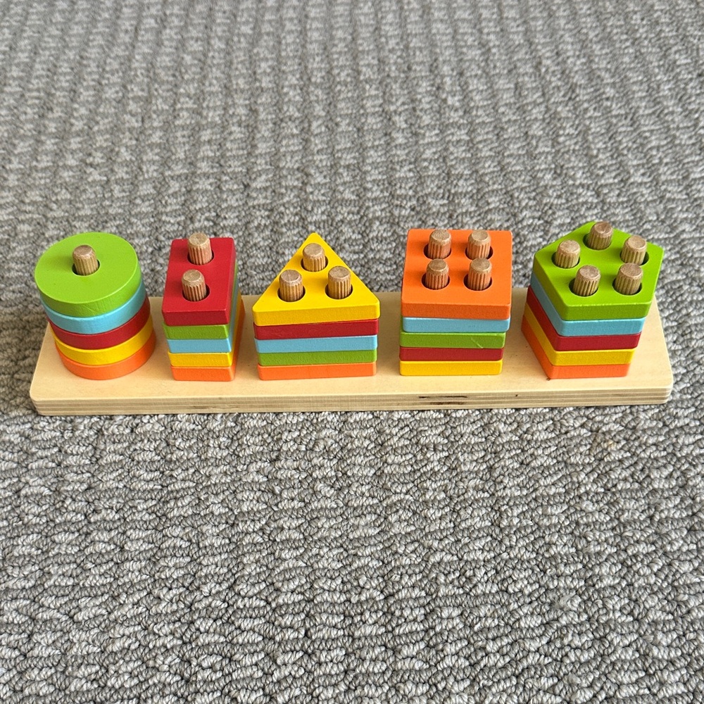 Colorful Wooden Shape Sorting Toy - Picture 2 of 2